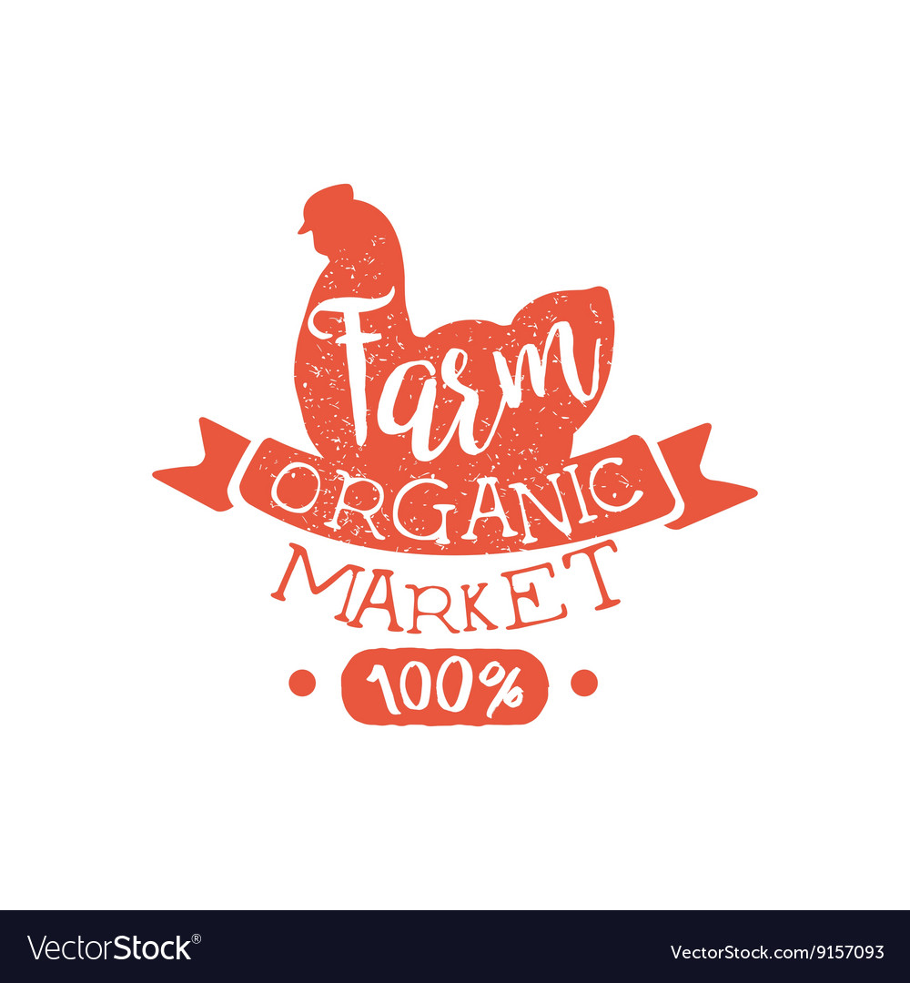 Organic meat farm vintage emblem