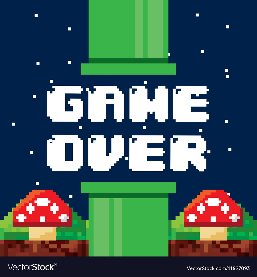 Pixel Game Over Screen
