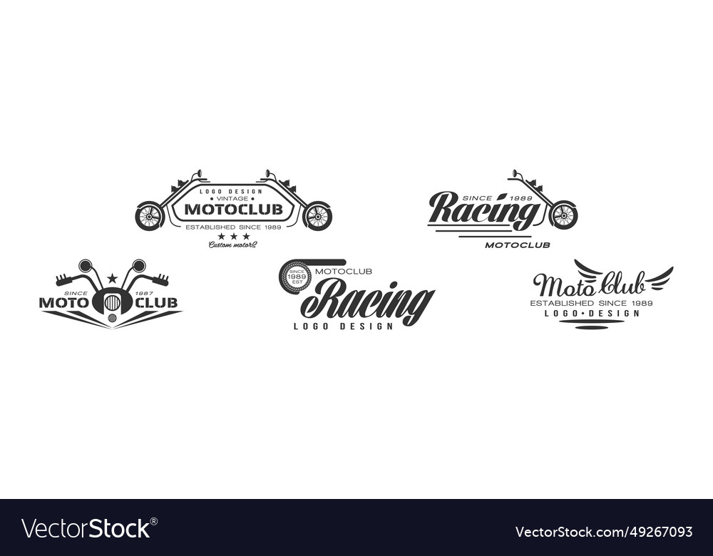 Racing club and motorcycle ride logo emblem Vector Image