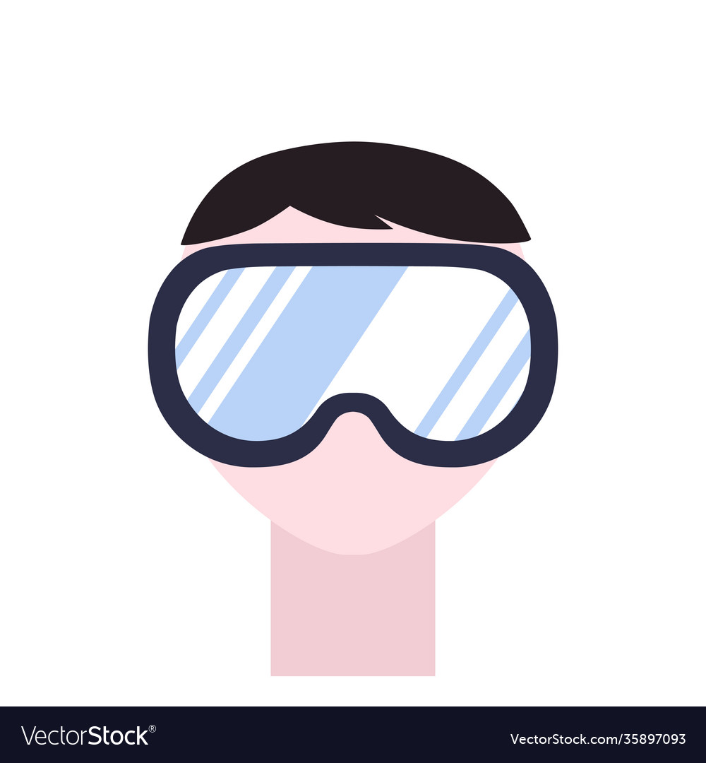 Safety glasses goggles 2d flat isolated