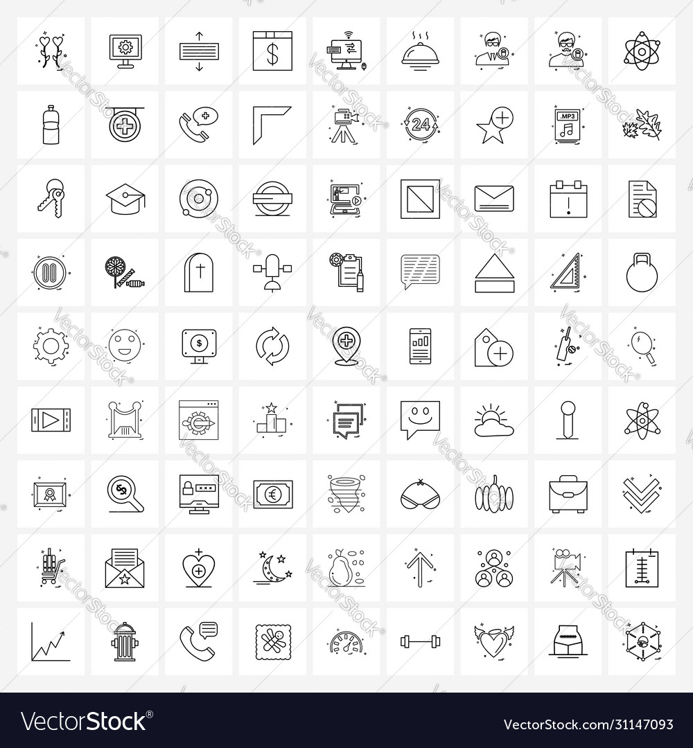 Set 81 simple line icons for web and print