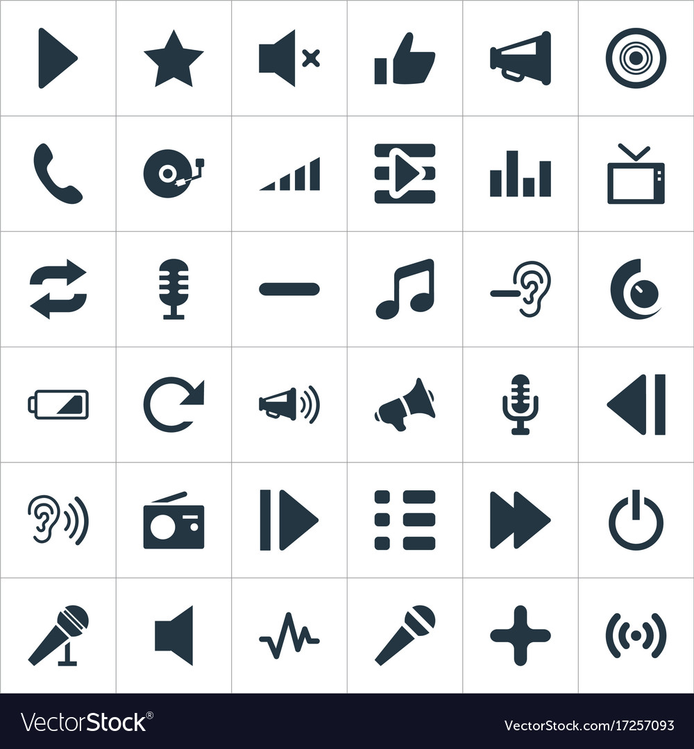 Set of simple sound icons