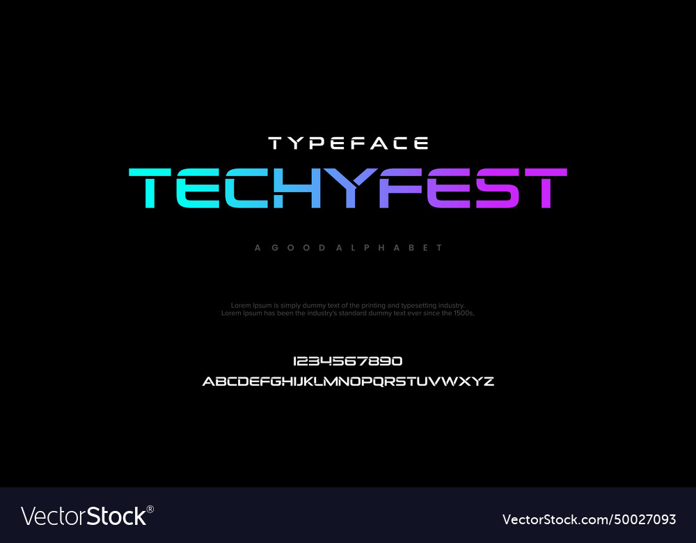 Techyfest: Futuristic Display Font