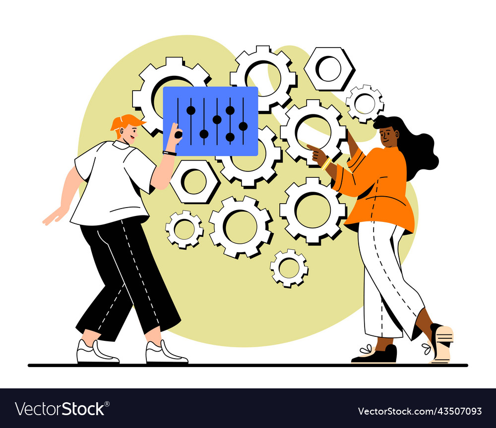 Workflow optimization concept Vector Image Workflow optimization concept