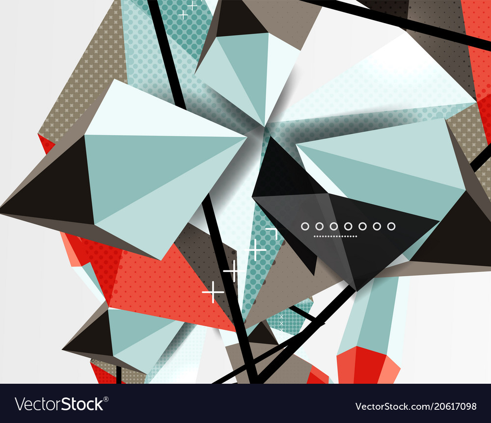 3d polygonal elements abstract background Vector Image