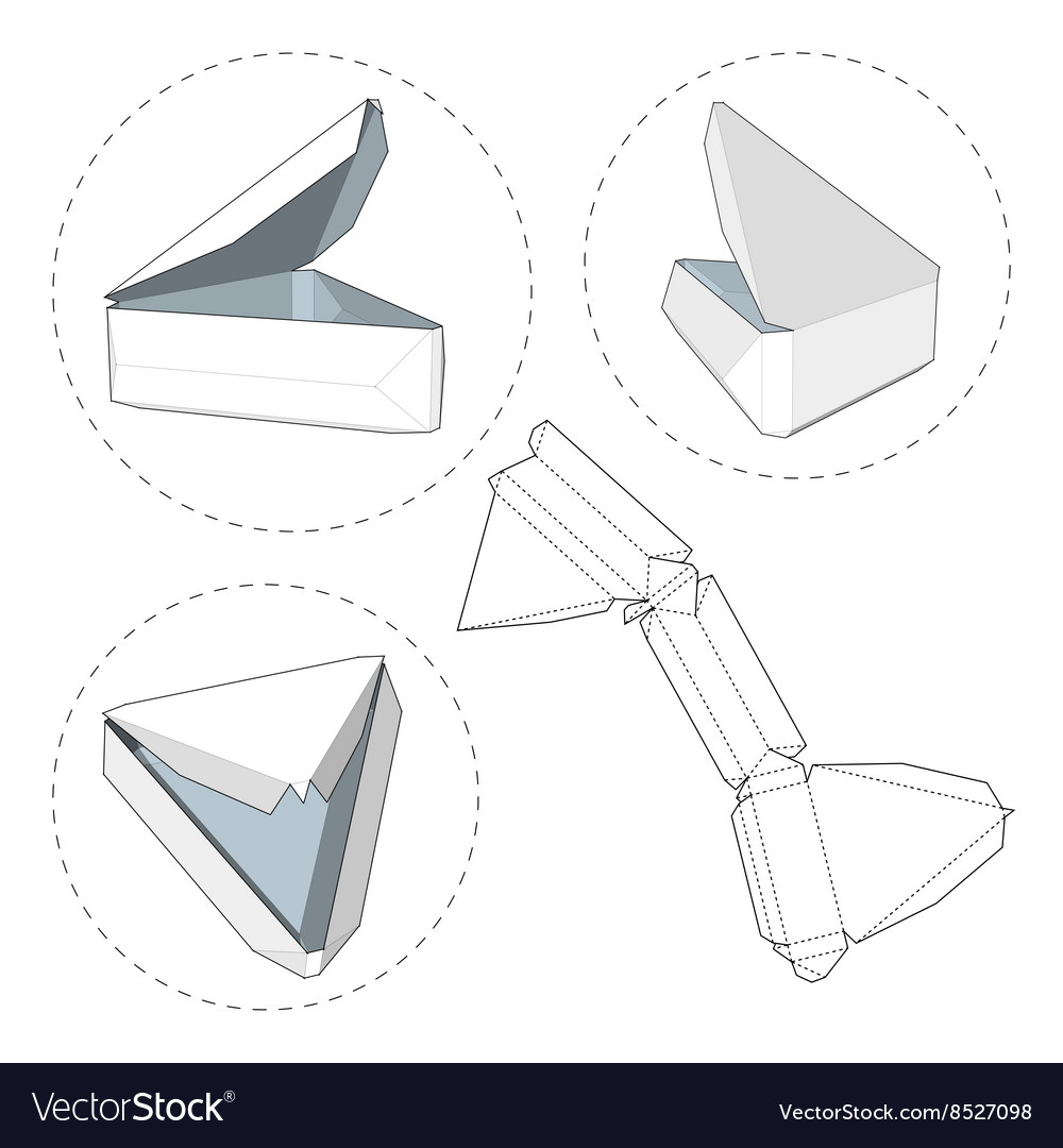 Box with die cut template packing for food