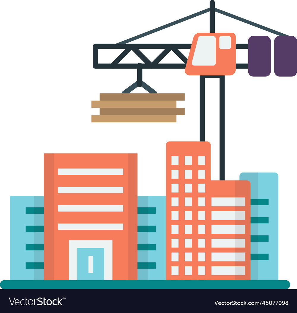 Building under construction in minimal style