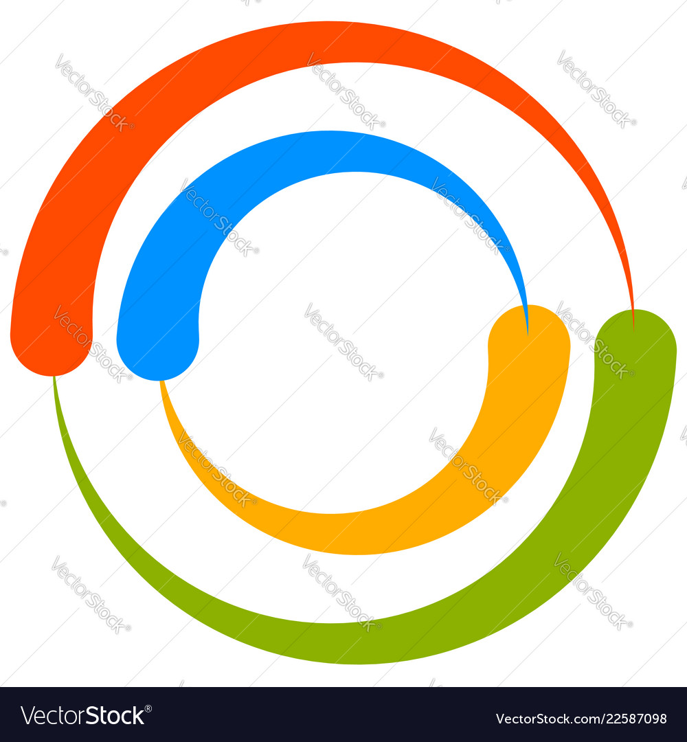 Colorful circle motif with two-part circles Vector Image Colorful circle motif with two-part circles