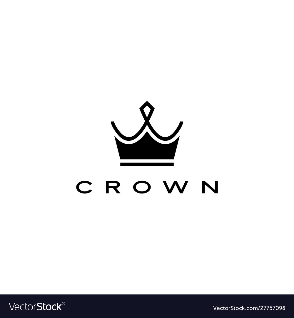 Crown logo icon line stripes style Royalty Free Vector Image