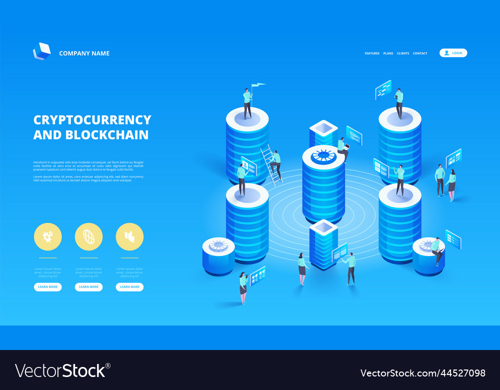 Cryptocurrency and blockchain isometric