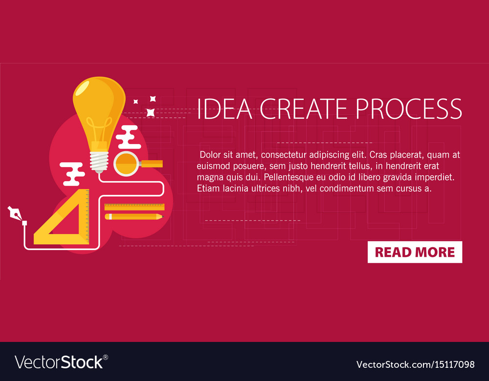 Idea creating process concept flat