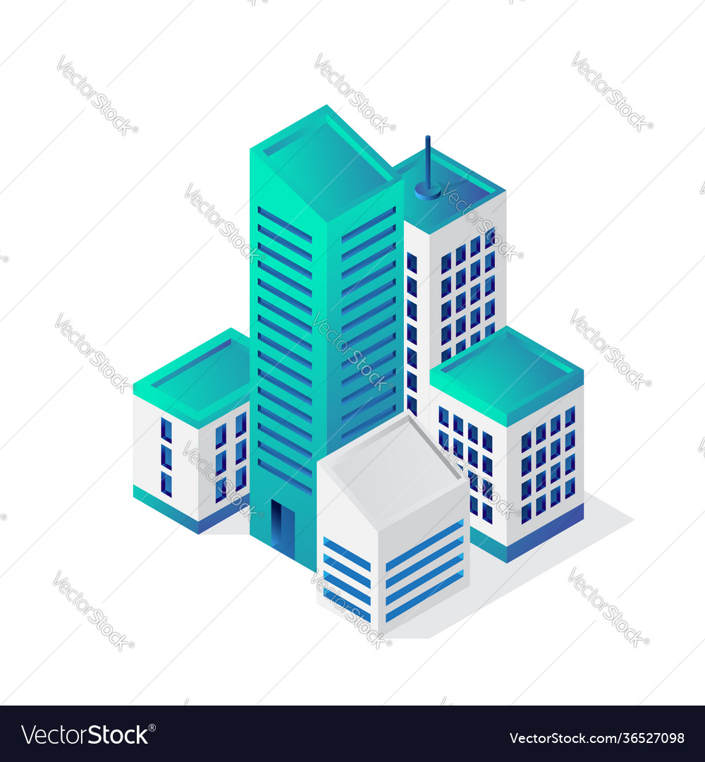 Isometric building 3d icon city