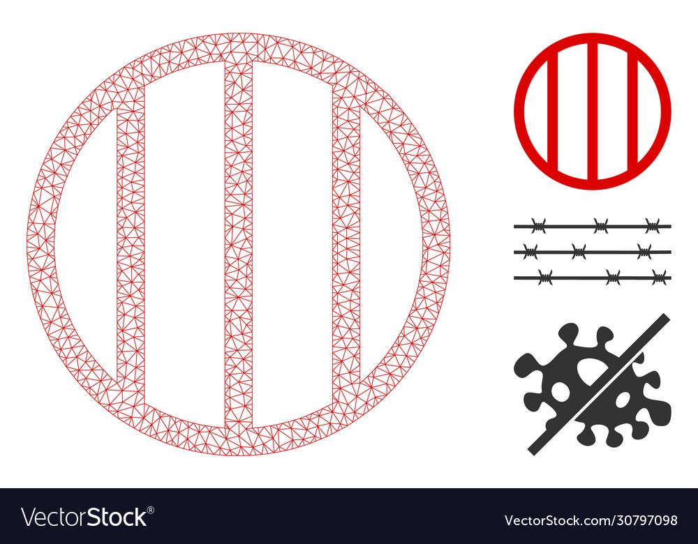 Jail grid polygonal frame mesh vector image Jail grid polygonal frame mesh
