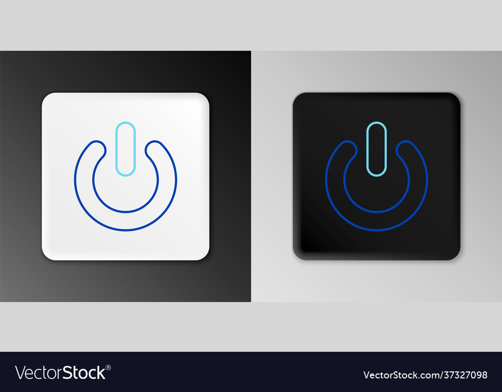 Line power button icon isolated on grey background Vector Image Line power button icon isolated on grey background