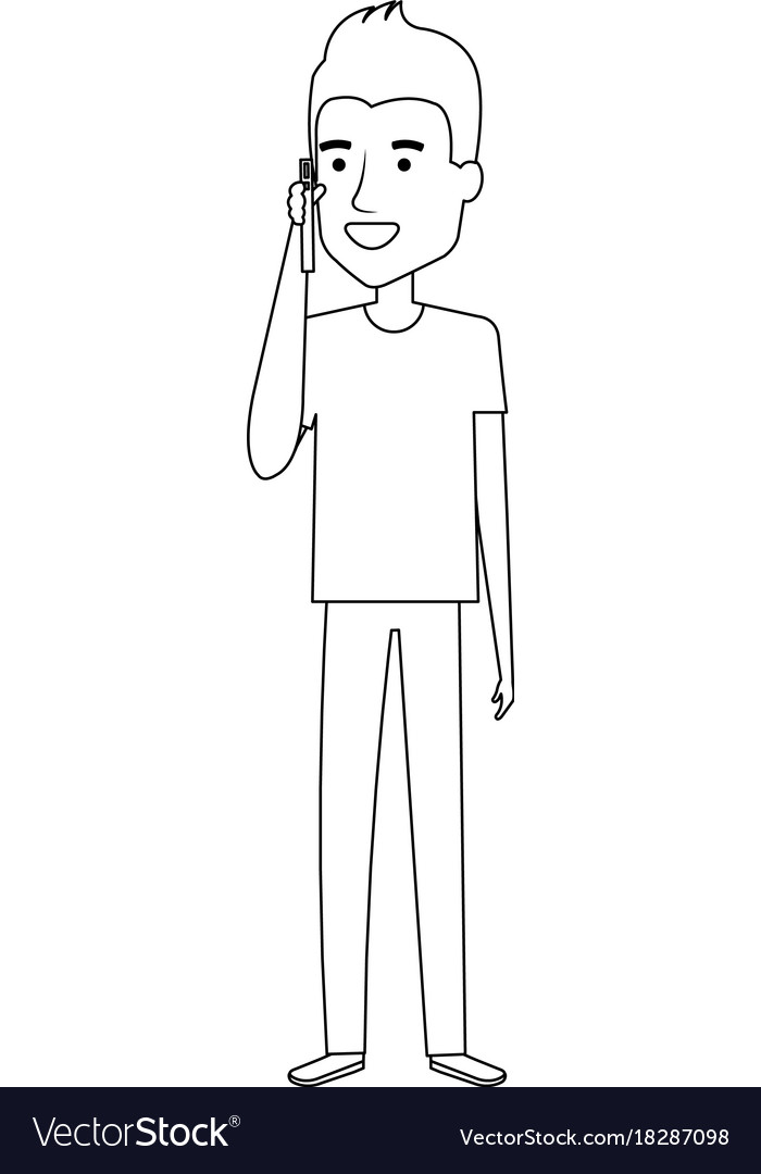 Man calling with smartphone
