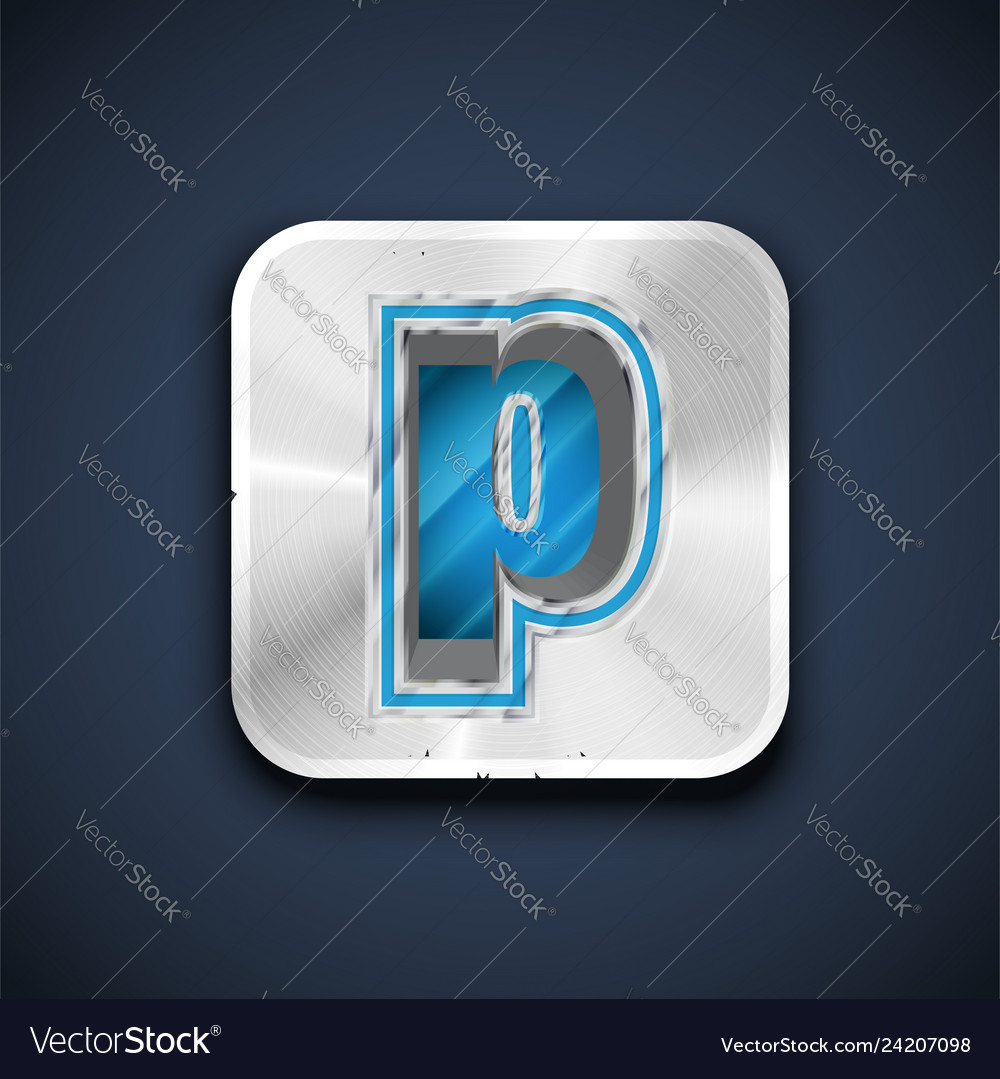 Metallic 3d character from a font set vector image Metallic 3d character from a font set