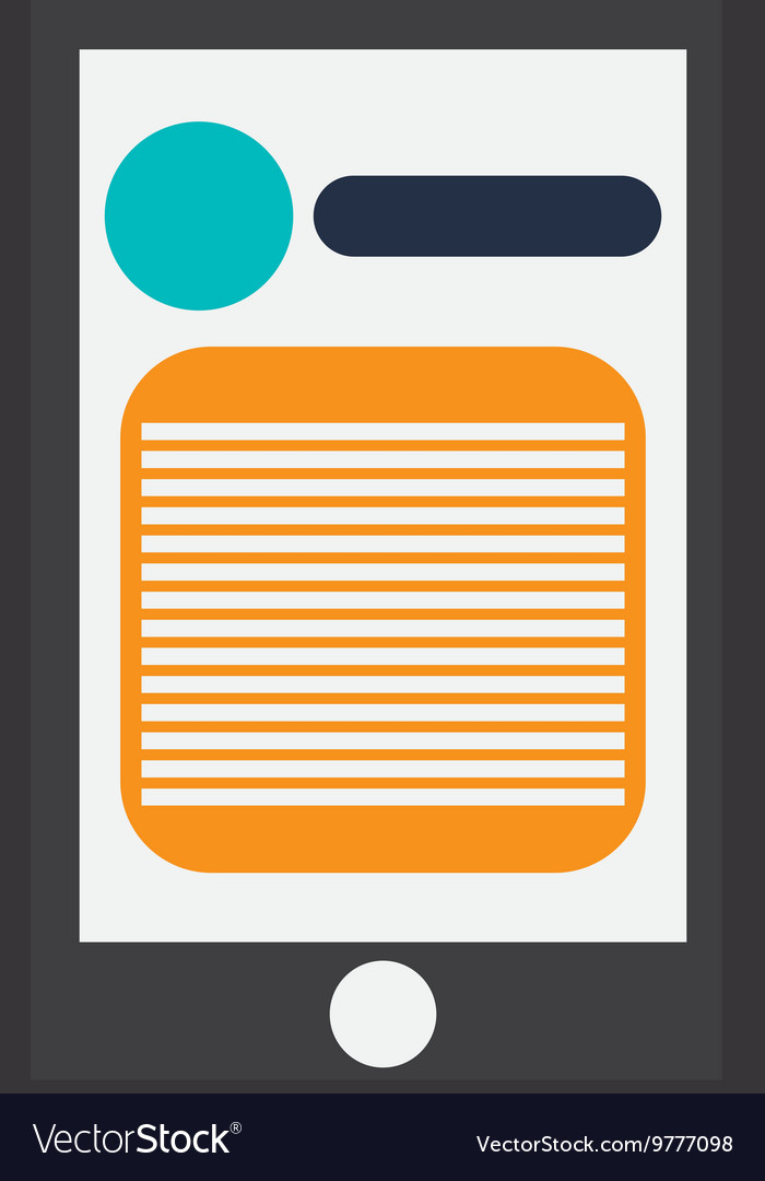 Modern cellphone with document on screen icon