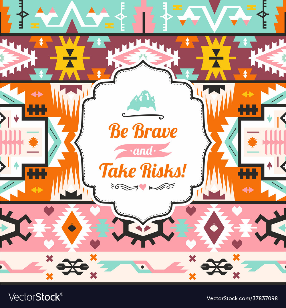 Native colorful aztec seamless pattern