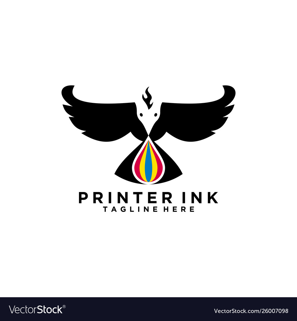 Printer ink logo icon bird