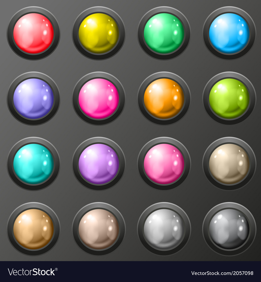 Set of glossy button