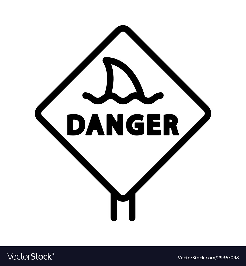 Shark icon isolated contour symbol vector image Shark icon isolated contour symbol