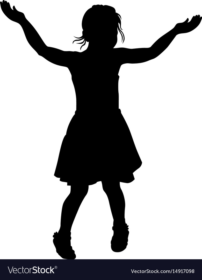 Silhouette of dancing girl Royalty Free Vector Image