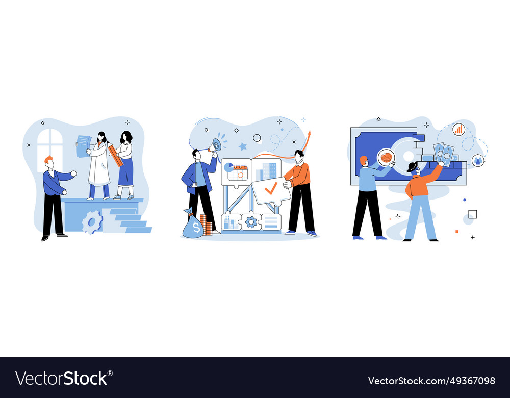 Successful business employment in supportive team Vector Image