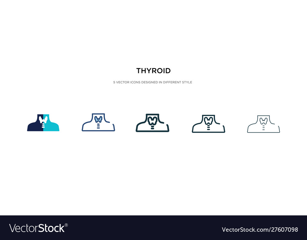 Thyroid icon in different style two colored