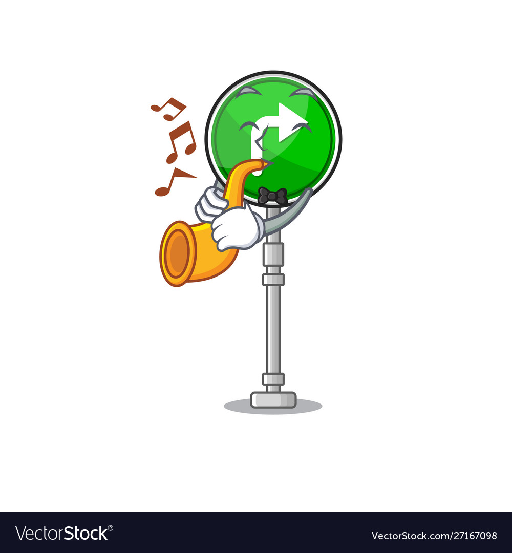 With trumpet turn right shape cartoon Royalty Free Vector