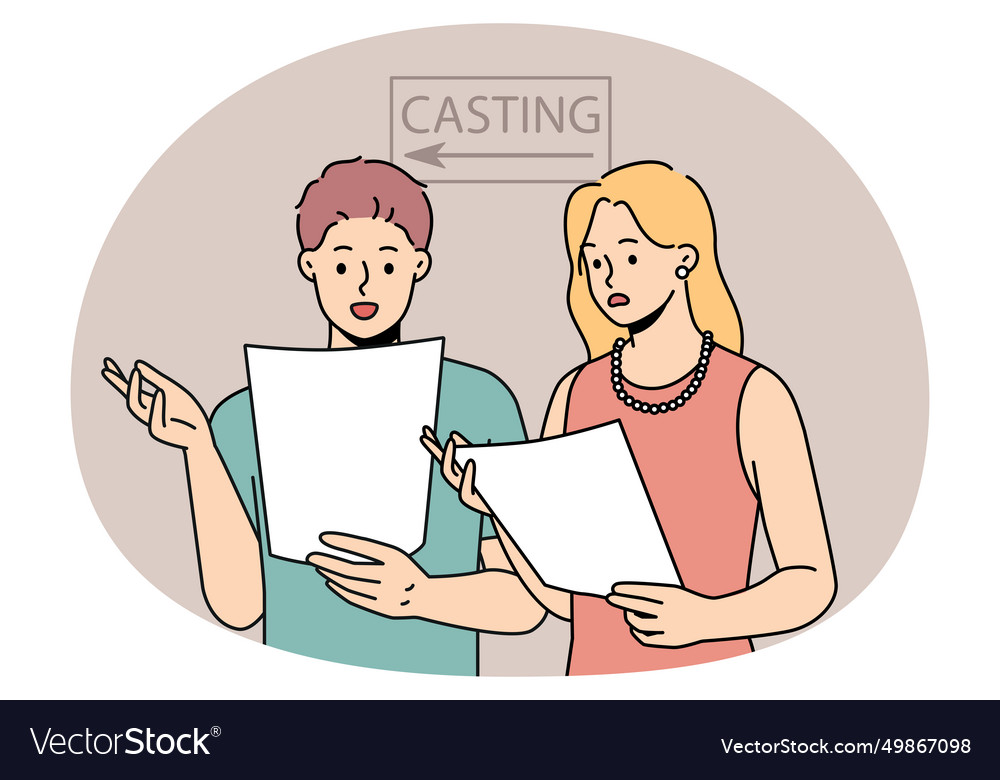 Junge Menschen lesen Skript bereit für Casting
