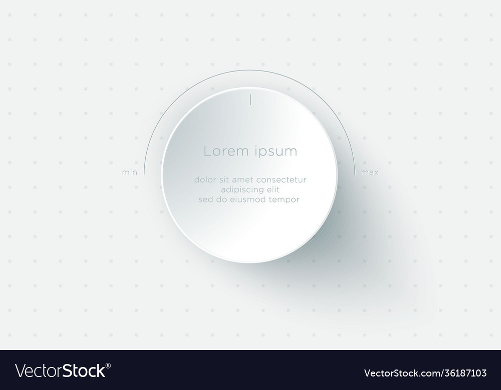 Art volume control presentation slide web design vector image Art volume control presentation slide web design