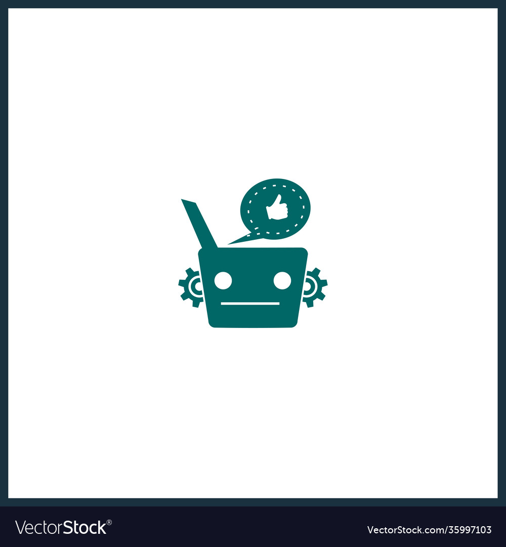 Artificial intelligence isolated icon robot head vector image Artificial intelligence isolated icon robot head