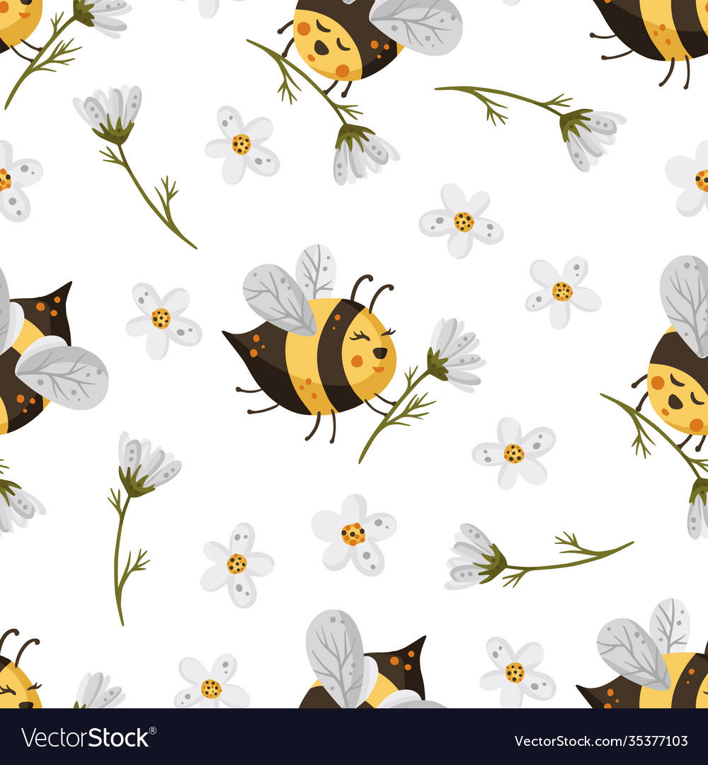 Bee seamless pattern