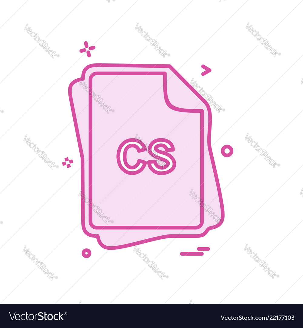 Cs file type icon design Vector Image Cs file type icon design