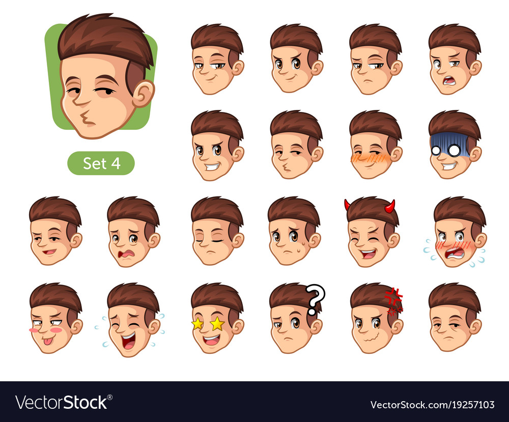 Fourth set of male facial emotions