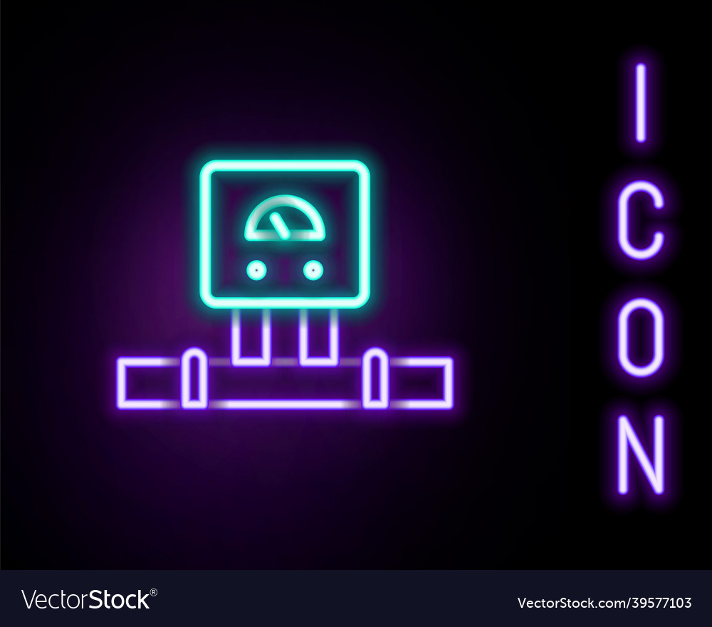 Glowing neon line smart sensor system icon Vector Image Glowing neon line smart sensor system icon