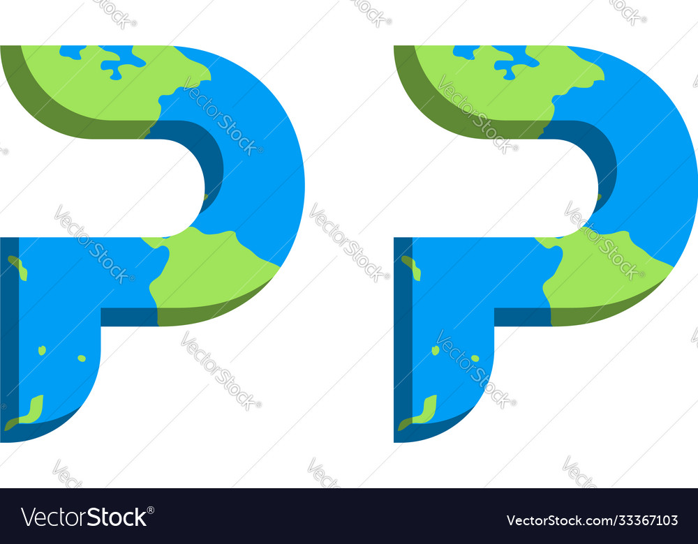 Initial pp logo design with world map style