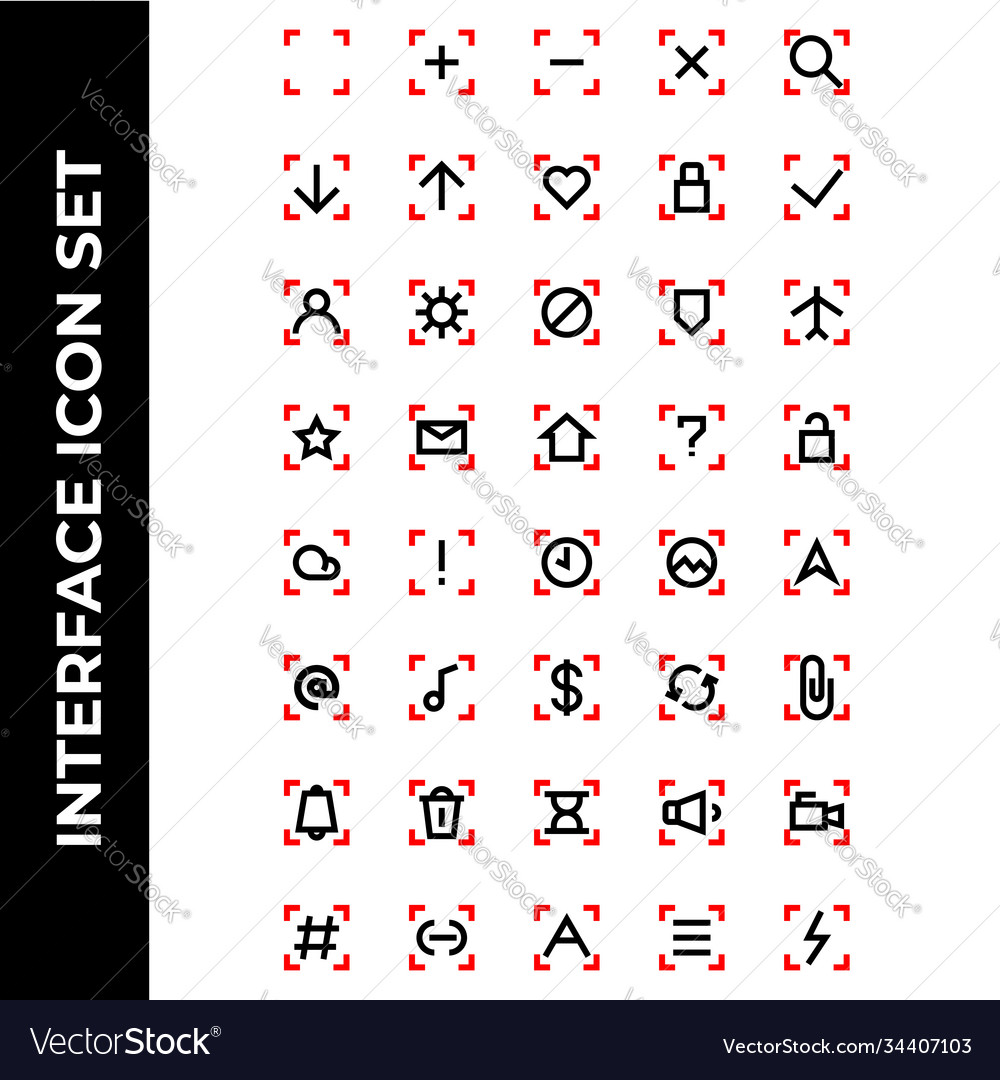 Interface icon set include vector image Interface icon set include