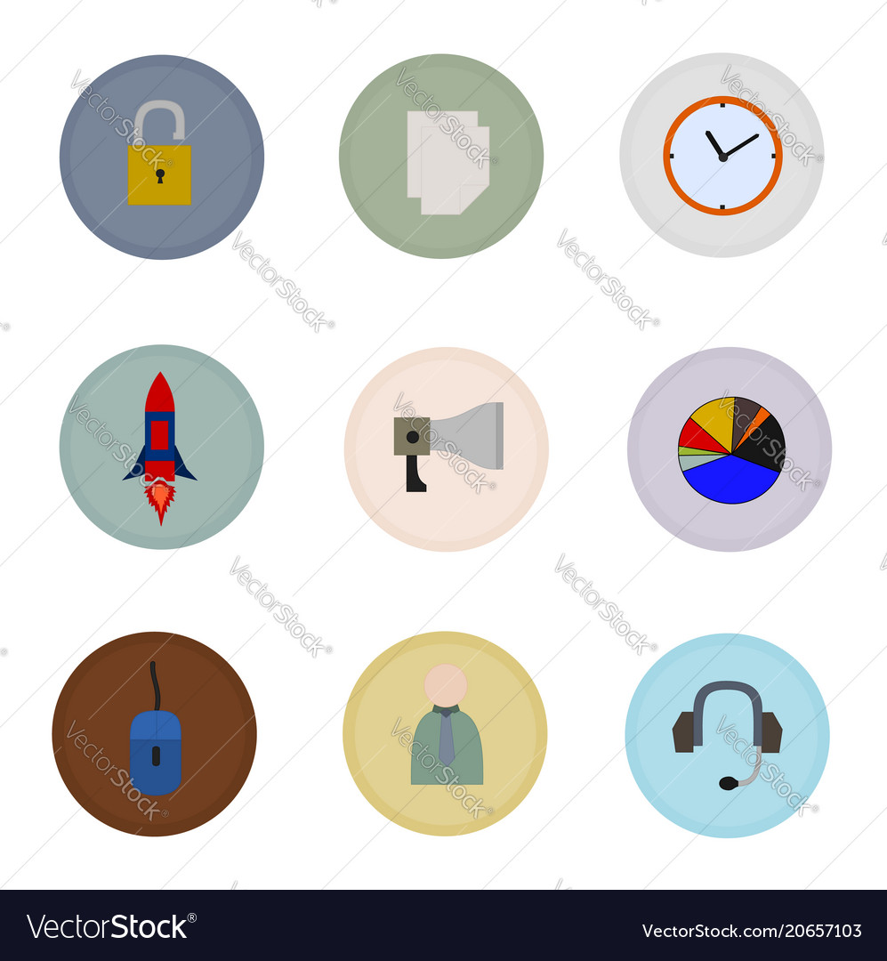 Isolierte Business Flat Icons