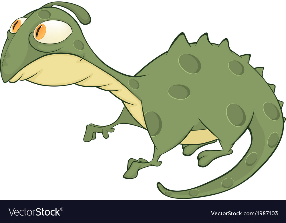 Little green lizard cartoon Royalty Free Vector Image