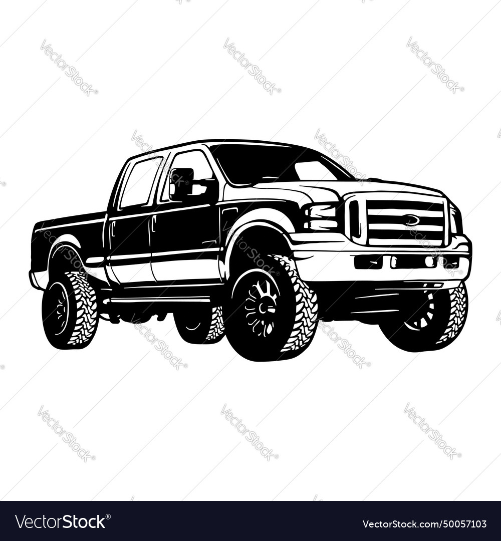 Pickup truck muscle car classic truck car Vector Image