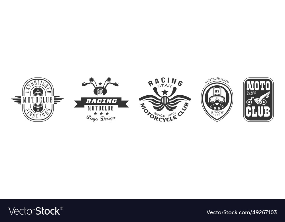 Racing club and motorcycle ride logo emblem Vector Image