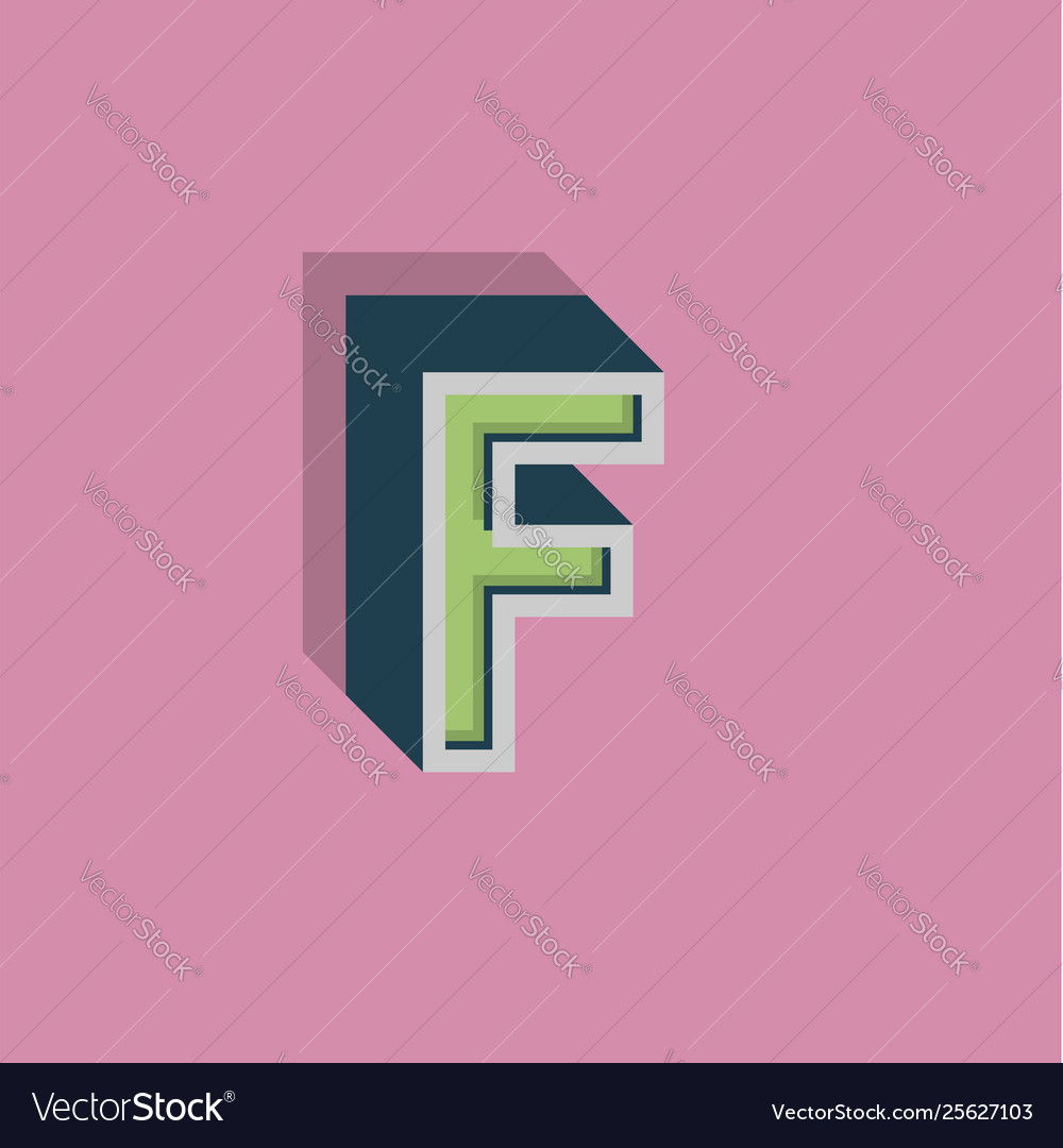 Retro 3d character from a fontset vector image Retro 3d character from a fontset