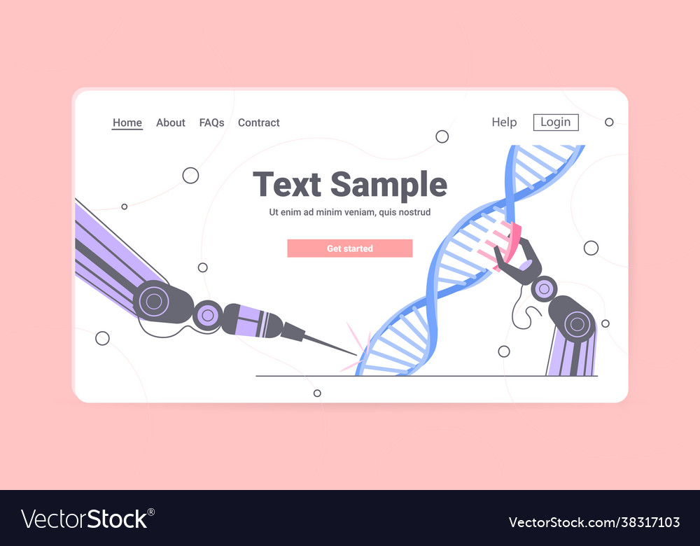 Robotic hands working with dna robot making Vector Image Robotic hands working with dna robot making