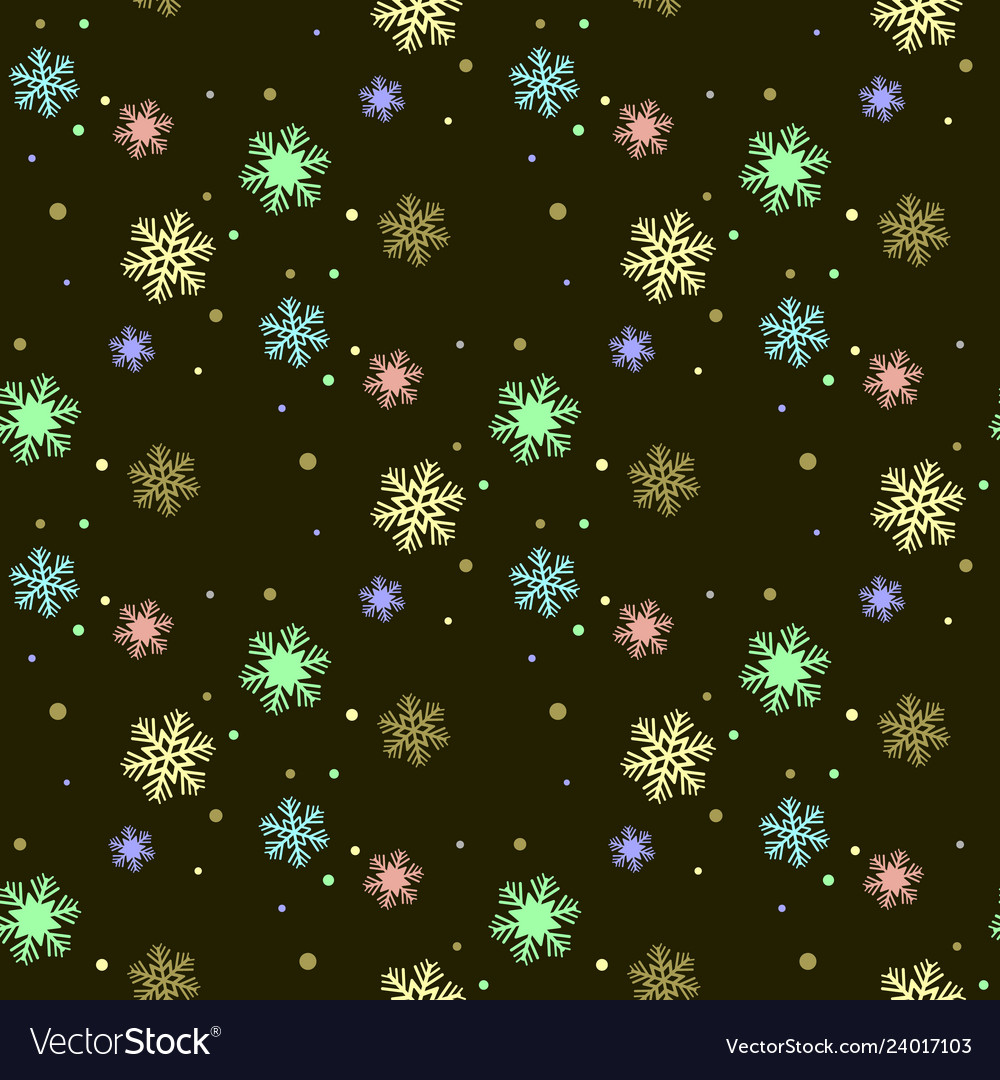 Seamless winter pattern with colorful snowflakes vector image Seamless winter pattern with colorful snowflakes