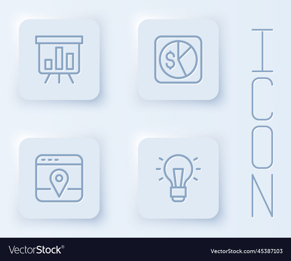 Set line board with graph chart market analysis vector image Set line board with graph chart market analysis