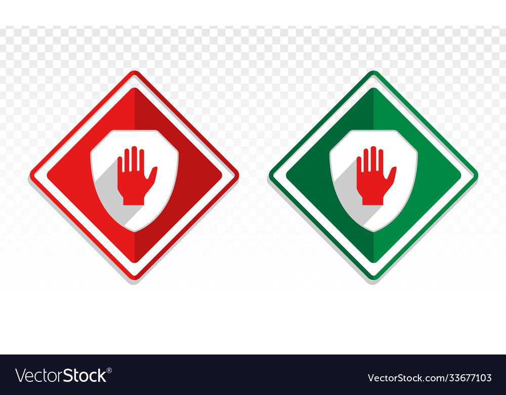 Shield with hand block or adblock - flat icon