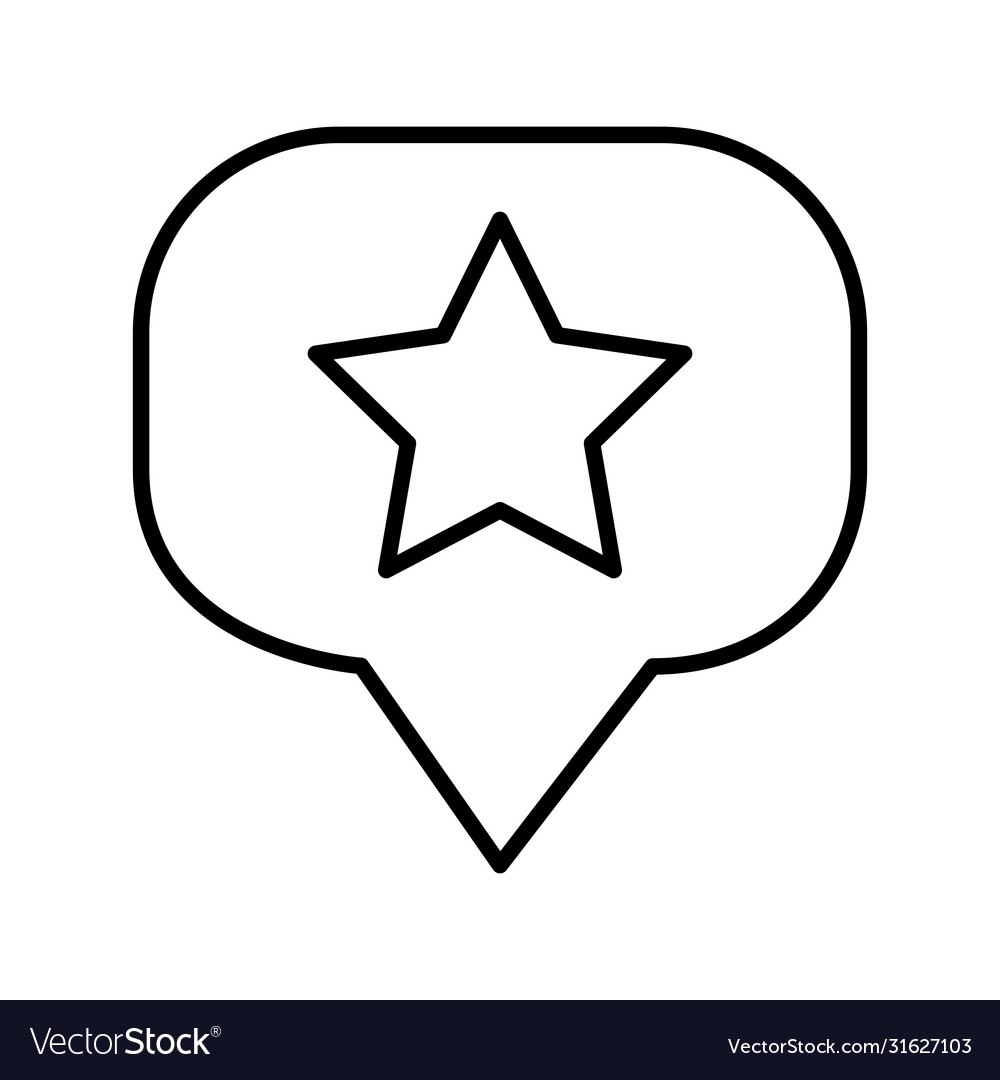 Speech bubble with star line style