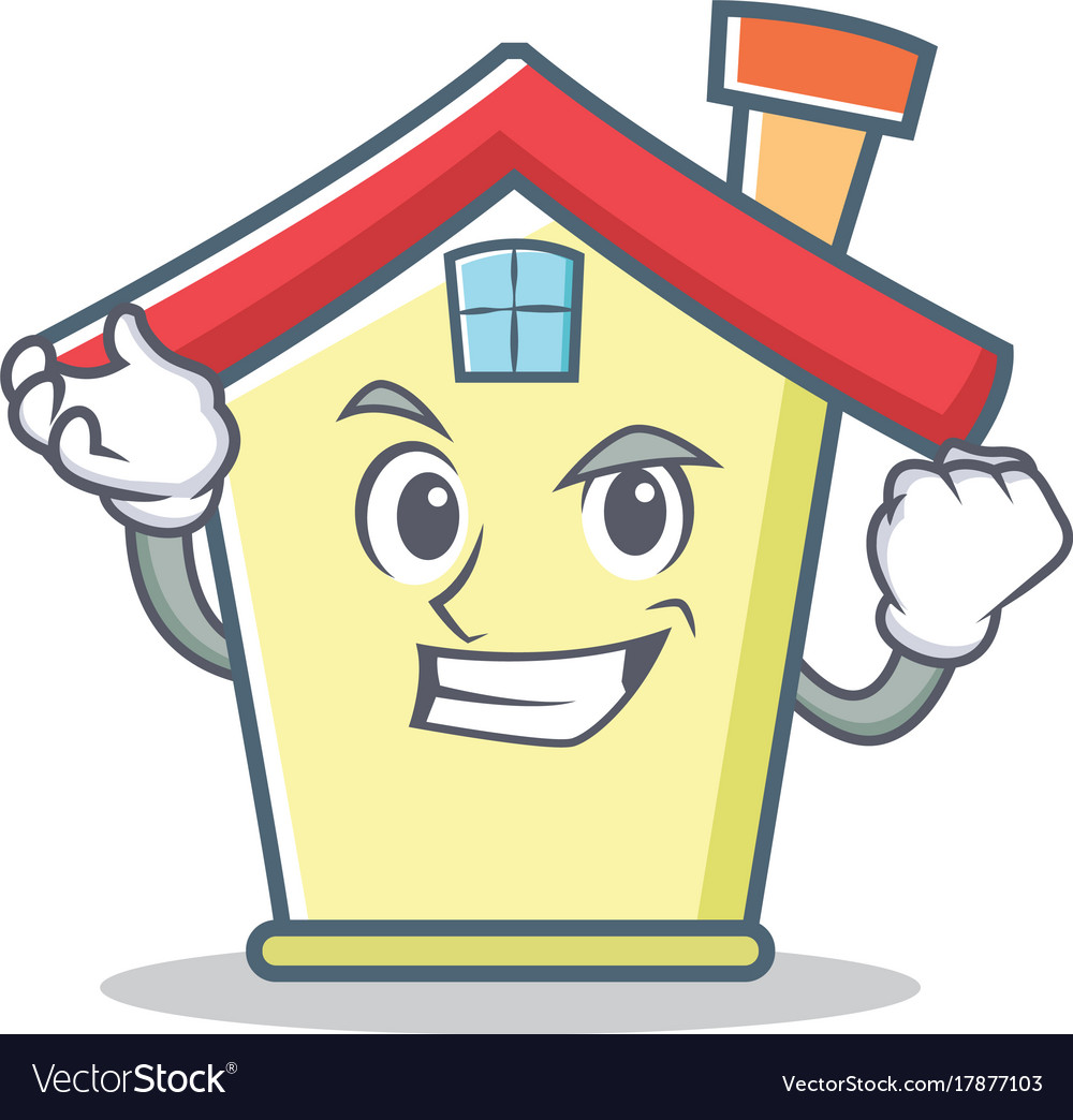 Successful house character cartoon style Vector Image