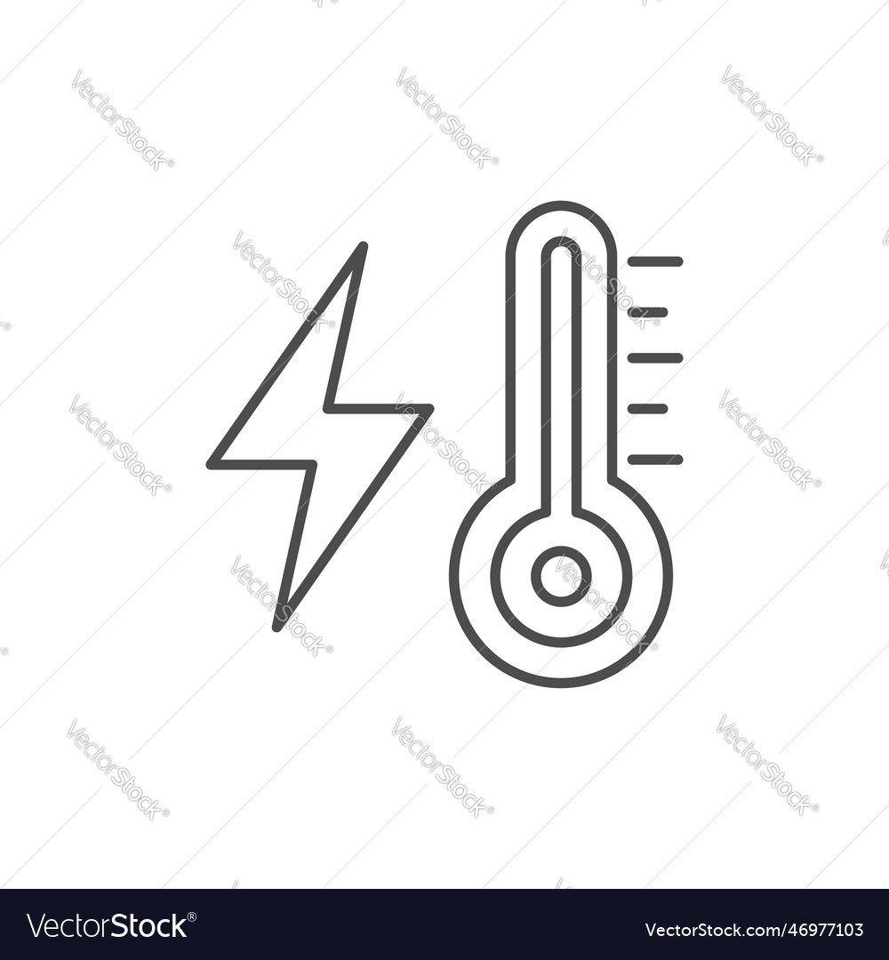 Thermometer related linear icon vector image Thermometer related linear icon